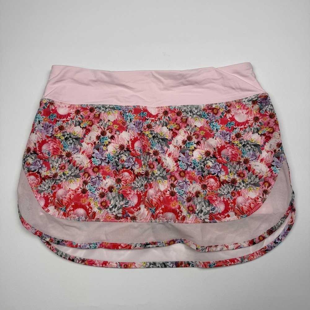 Lululemon Skort Womens 6 Pink Floral Athletic Running Tennis Lined Hotty Hot